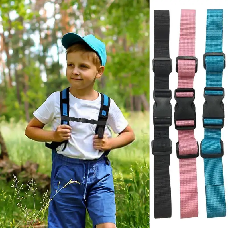 Black Backpack Chest Strap Adjustable Multipurpose Schoolbag Chest Strap With Buckle Wear-Resistant Chest Strap For Travel