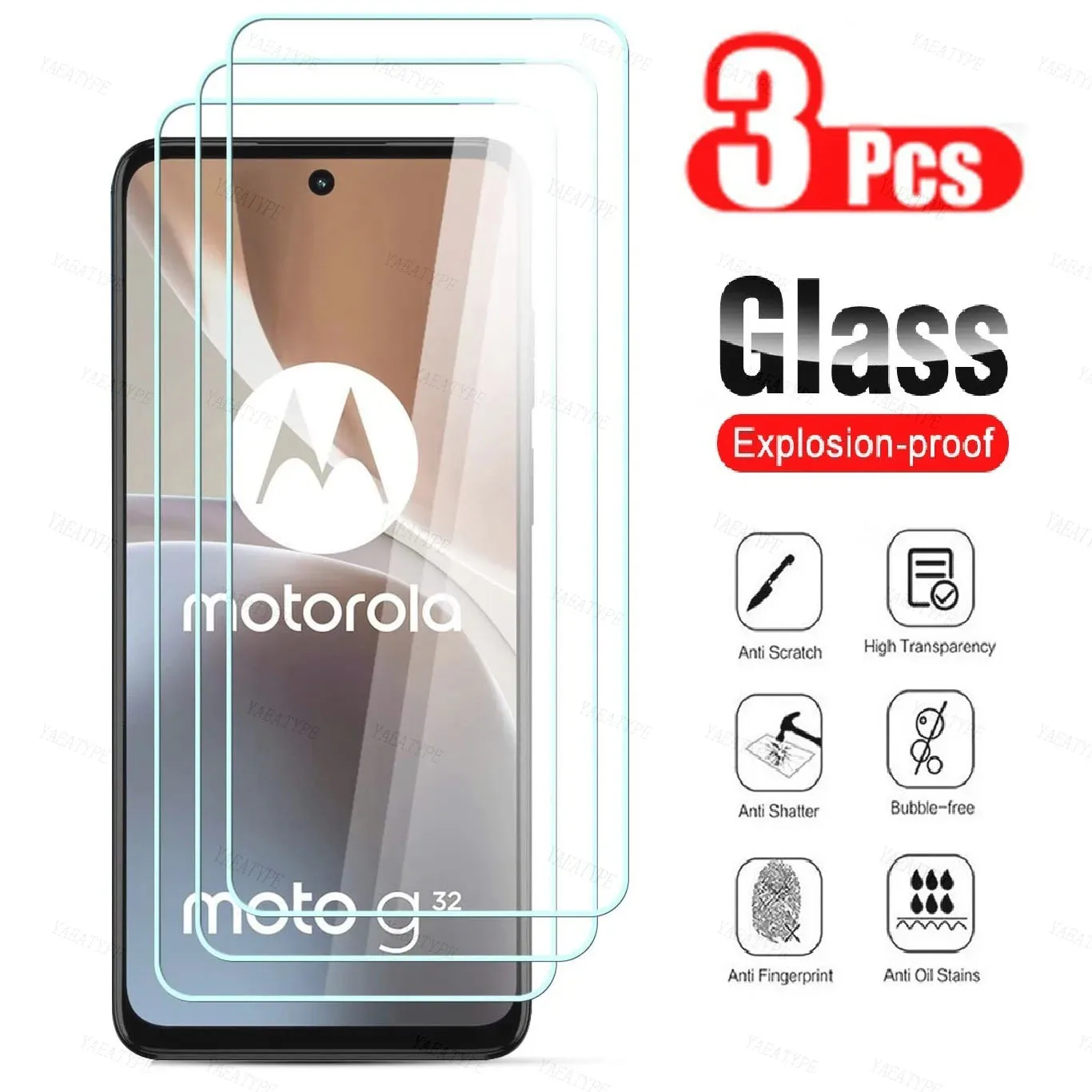 

Закаленное стекло для Motorola Moto G13 G23 E13 G53Y G53J G53 G73, защитная пленка для Moto G72 G32 G62 G42 G82, 3 шт.