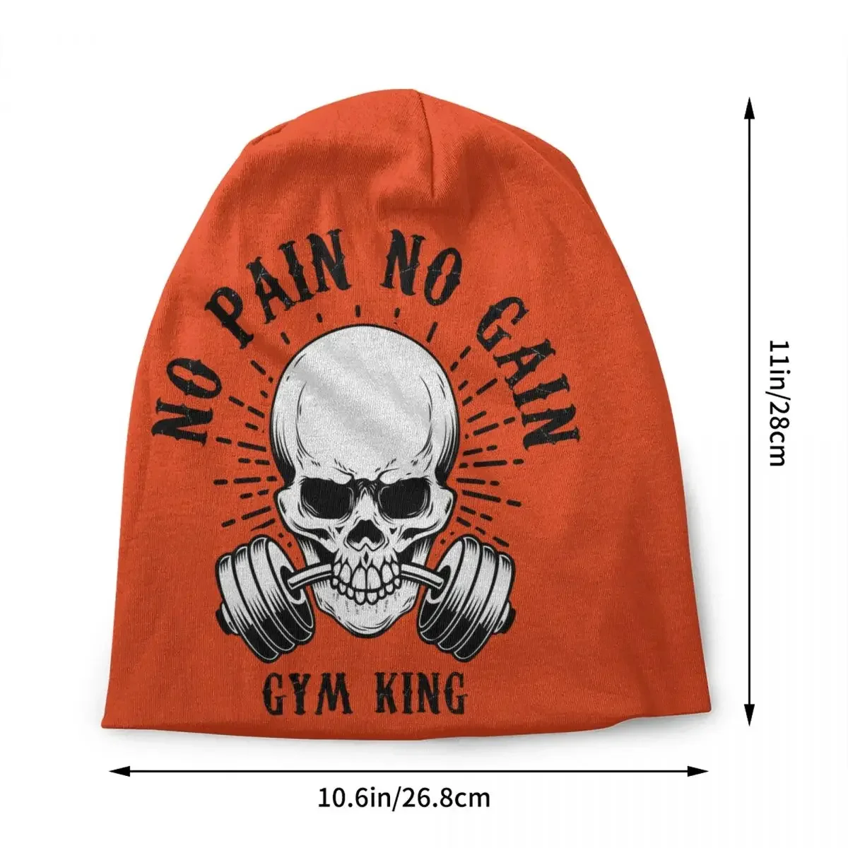 No Pain No Gain Skullies Beanies Caps Unisex Winter Knitting Hat  Adult Bodybuilding Fitness Gym Bonnet Hats Outdoor Ski Cap