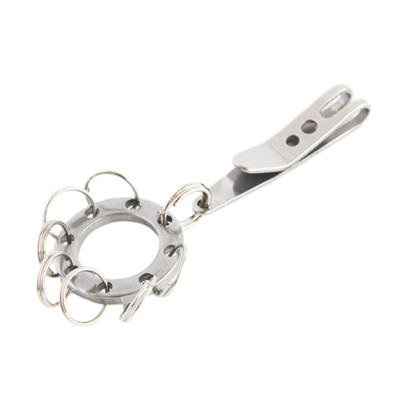 Stainless Steel Suspension Pocket Clip Key Holder with Keychain Outdoor Belt Clip Multifunction Key Suspension Tool