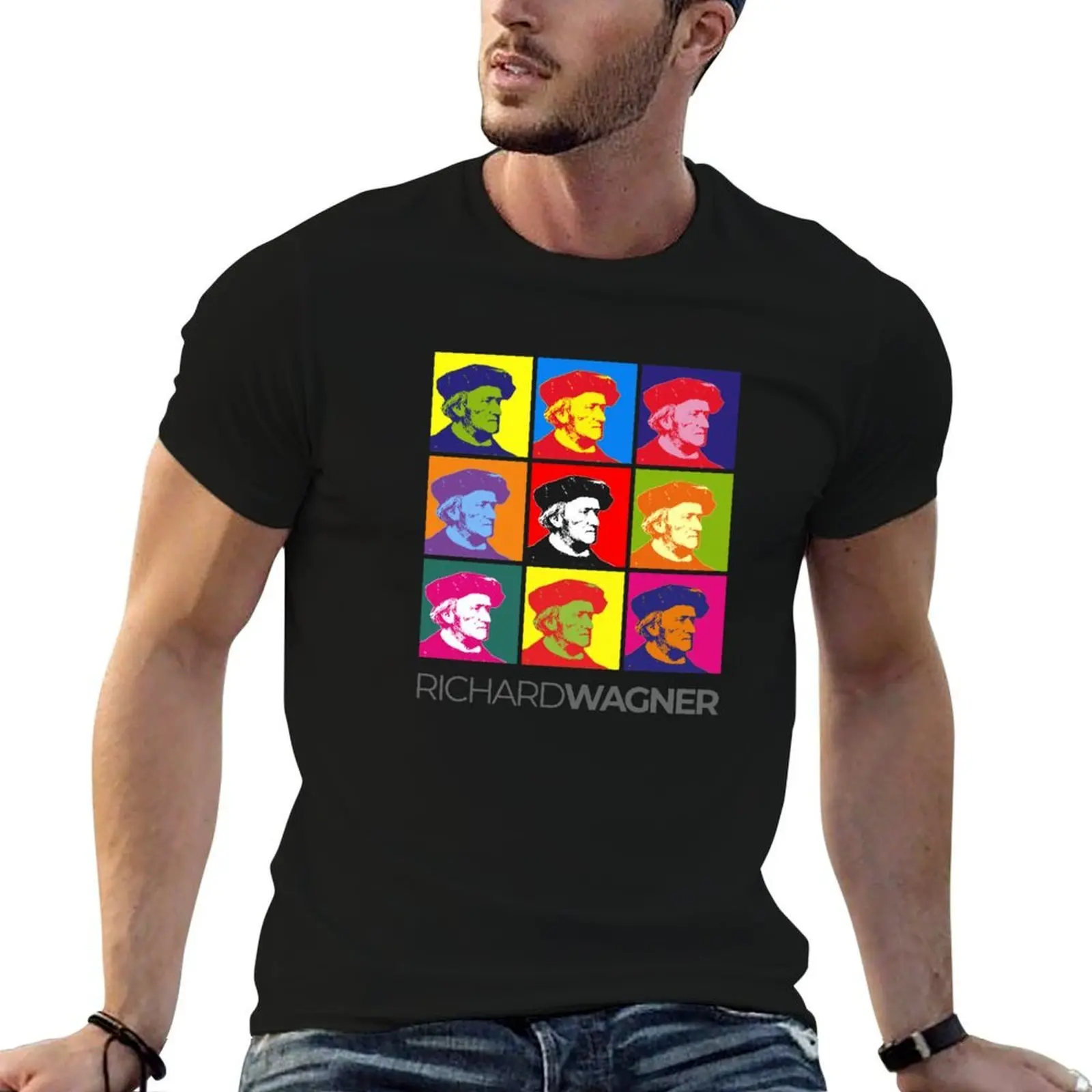 

Richard Wagner pop-art portrait poster T-Shirt cotton t shirts man 100% anime t shirts for man anime tshirt T-Shirt