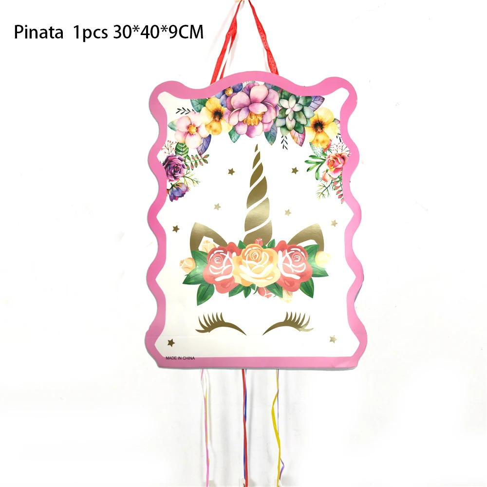 1 Stks/partij Gelukkige Verjaardag Eenhoorn Pinata Piñata Verjaardagsfeestje Deco Pinjat Evenement Feestdecoratie Meisjes Jongens Kinderen