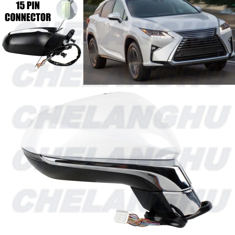 

For Lexus RX350 RX450H 2016 2017 2018 2019 2020 2021 2022 US version Right Side 15Pins White Painted Power Fold Mirror Assembly