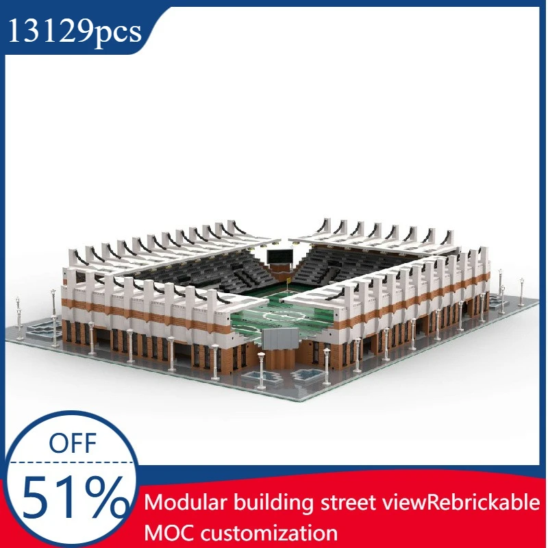 

13129 шт. MOC, креативный вид на улицу, изысканная модель стадиона, архитектурные строительные блоки, сделай сам, детская сборка, кирпичи, игрушки, подарки