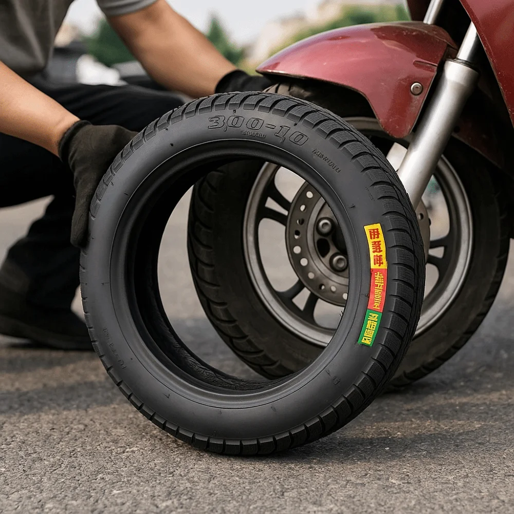 3.00-10 Ebike إطار دون أنابيب الخارجي 14x3.2 ارتداء مقاومة دراجة نارية صغيرة الإطارات الخارجية عدم الانزلاق سميكة