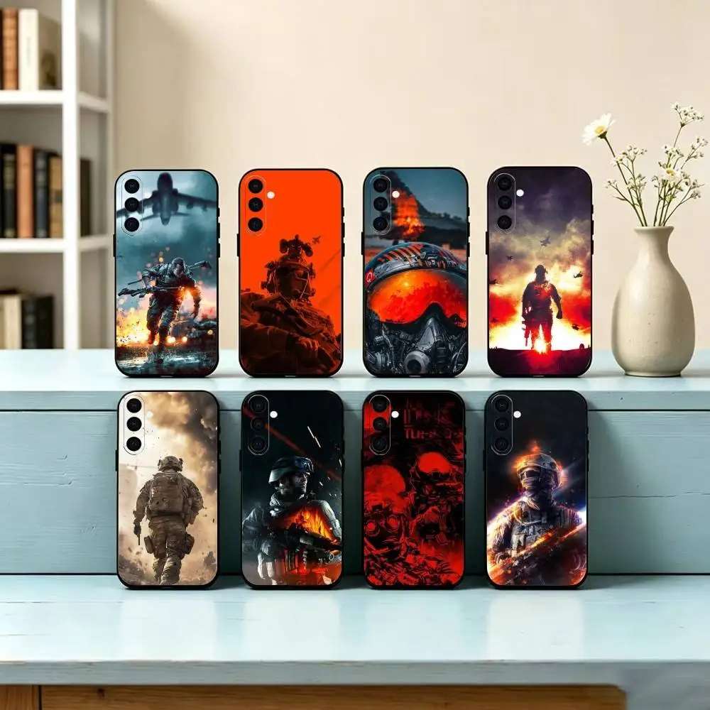 B-BattlefieldS 6 shooting Phone Case For Samsung Galaxy A73,A72,A71,A70,A53,A52,A51,Soft Silicone Black Cover