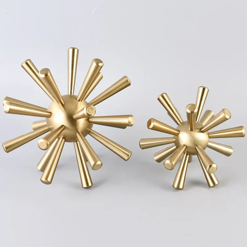 Creativity Sea Urchin Crafts Desk Ornaments Living Room Decoration Metal Crafts Spiny Ball Sculpture Modern Home Decor Artwork