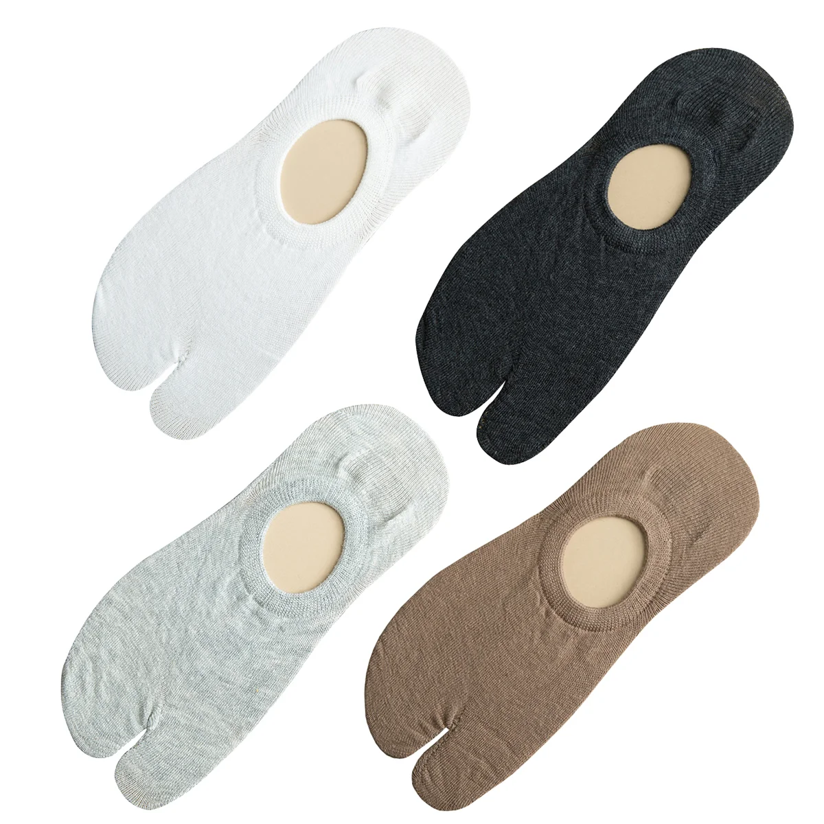 

4 Pairs Invisible Tabi Socks Men and Women Mens Slippers Cotton Shoes Two-finger