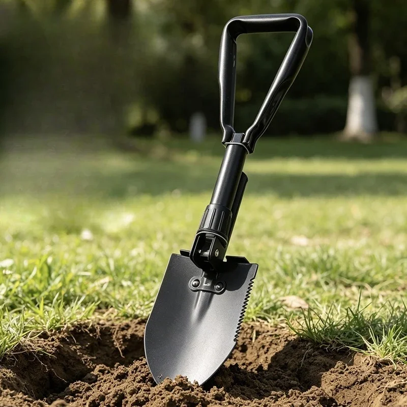 Outdoor Multifunctional Shovel Foldable Portable Dig Trowel Small Spade Iron Household Practical Gardening Hand Tool Supply