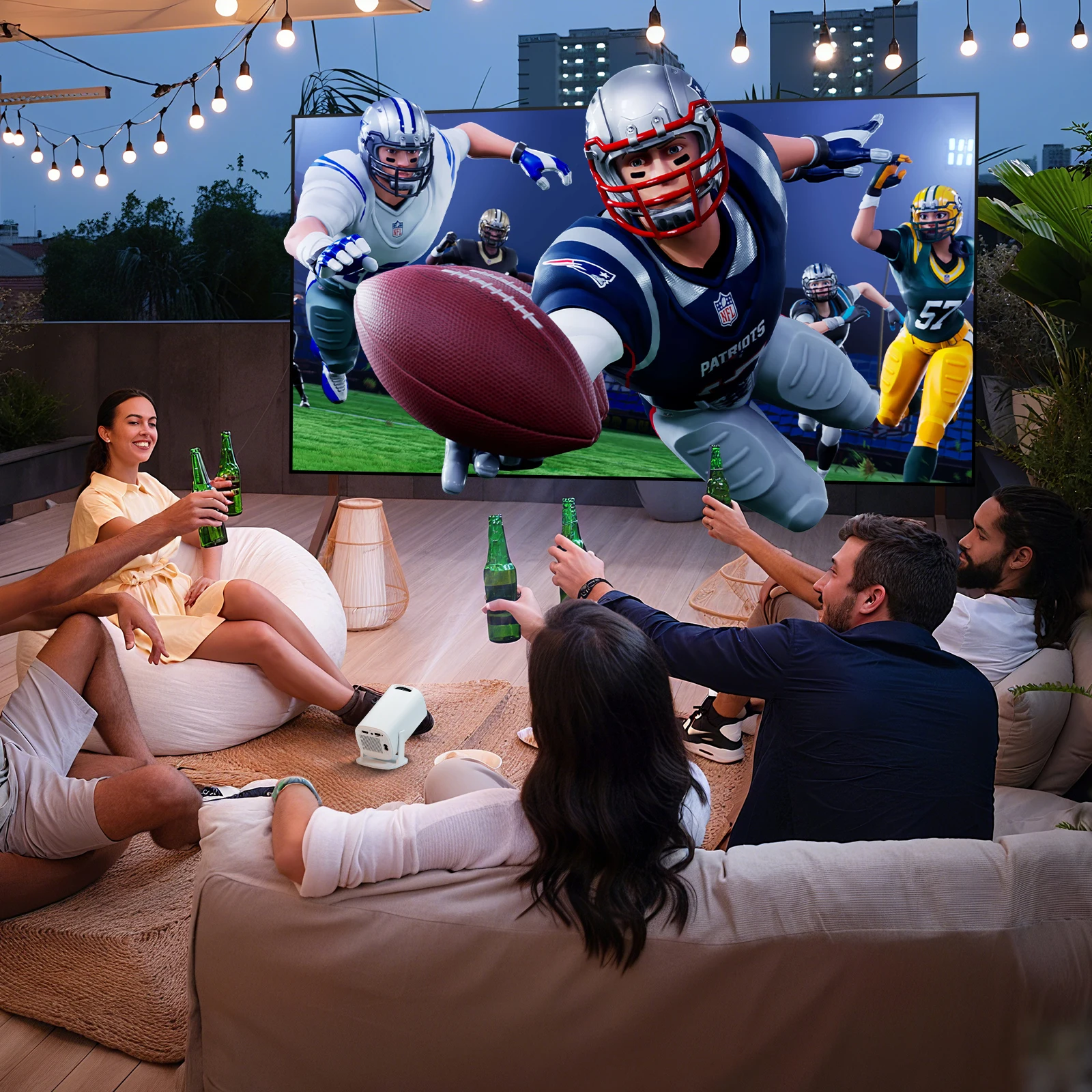 P30pro 2025 Portable Mini Projector, Quick Focus, 180° Rotation, HD Video Projector for Home Theater, Gaming & Movies