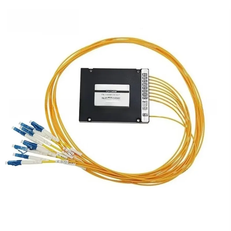 7 + 1 Channel Coarse Wavelength Division Multiplexer Mux Demux ABS Cartridge 2.0mm Optical Cable LC/UPC Head