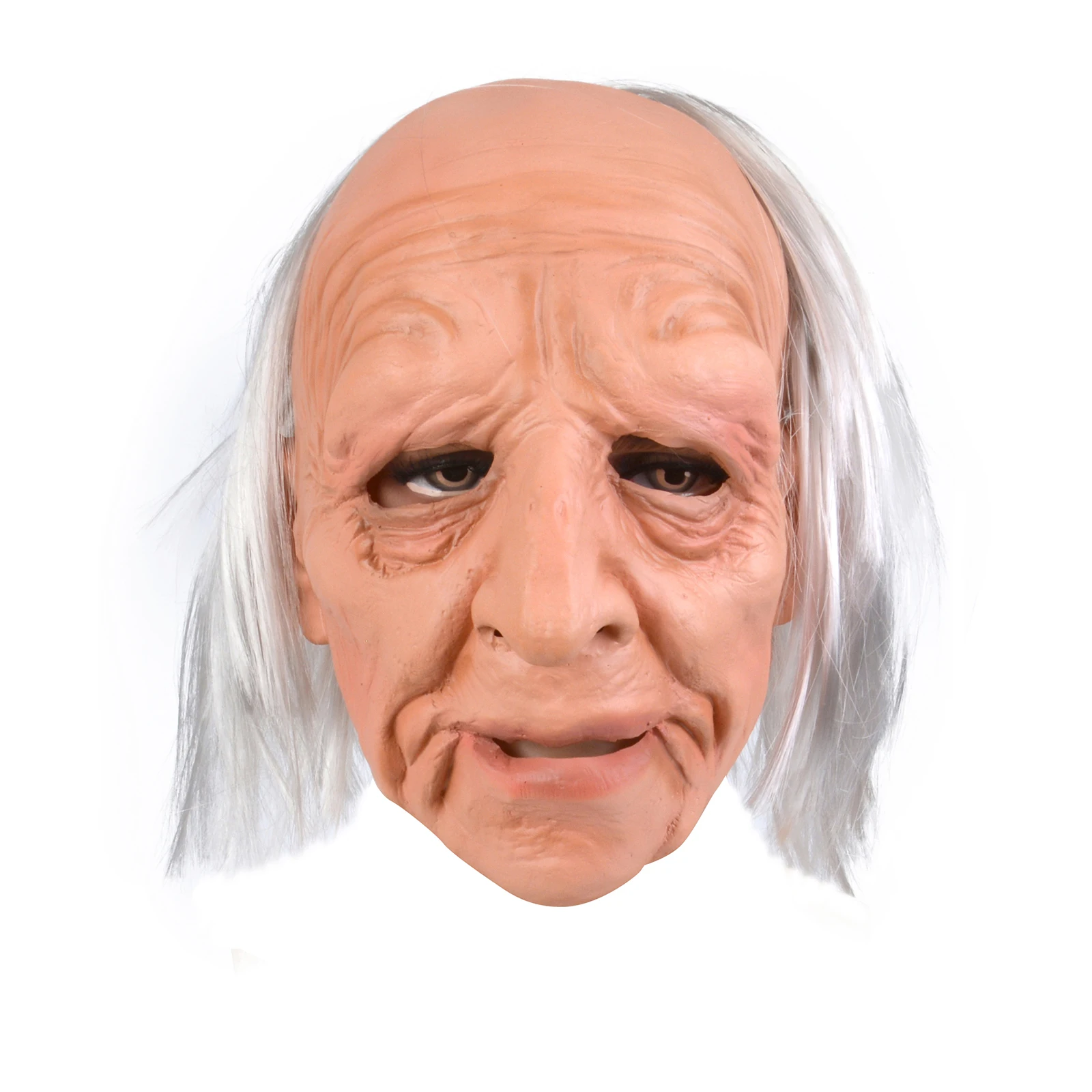 Halloween Horror Facewear White-Haired Old Man Headgear Creepy Scary Facewear for Halloween Carnival Costume Party