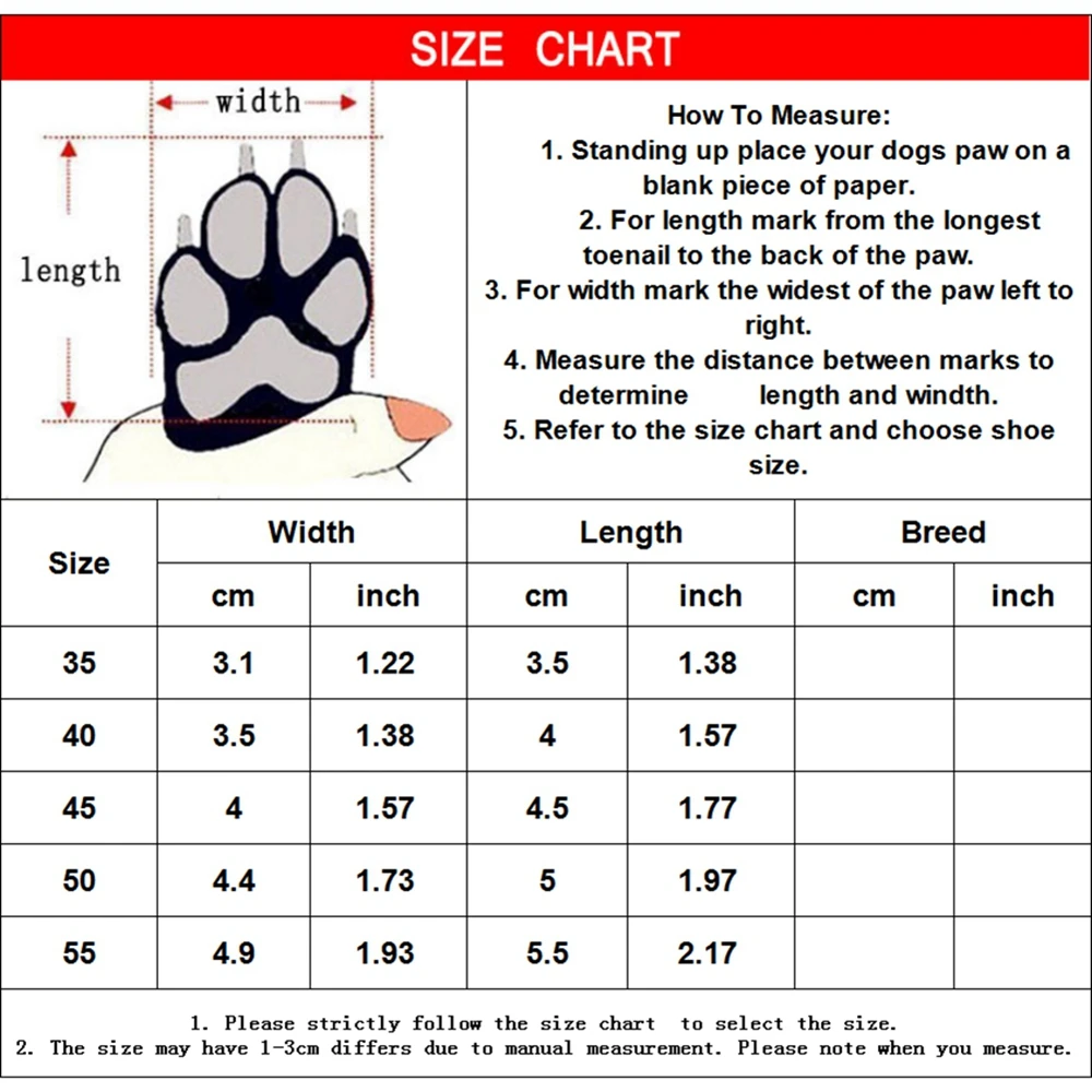 4pcs/Set Puppy Dog Shoes for Small Medium and Large Dogs Winter Non-slip Boots Pet Paw Protectors Cover Snow Booties for Hiking