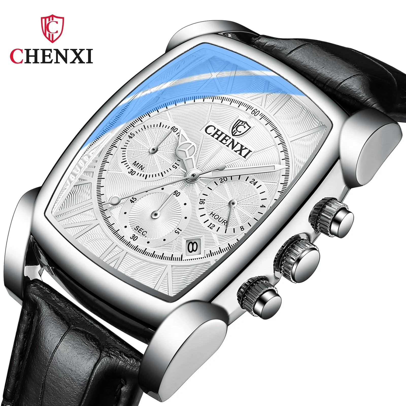 CHENXI 909 New Man WristWatch Business Chronograph Men Watch Military Top Brand Luxury Genuine Leather Business Sport Male Clock
