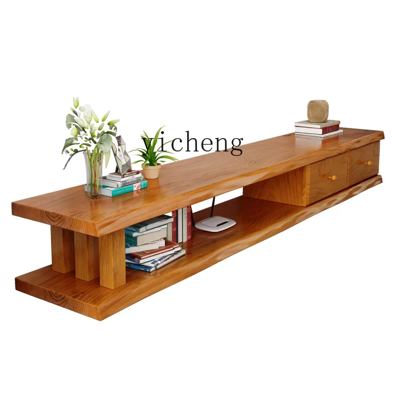 

HD solid wood TV cabinet and combination pine whole board homestay simple small apartment narrow