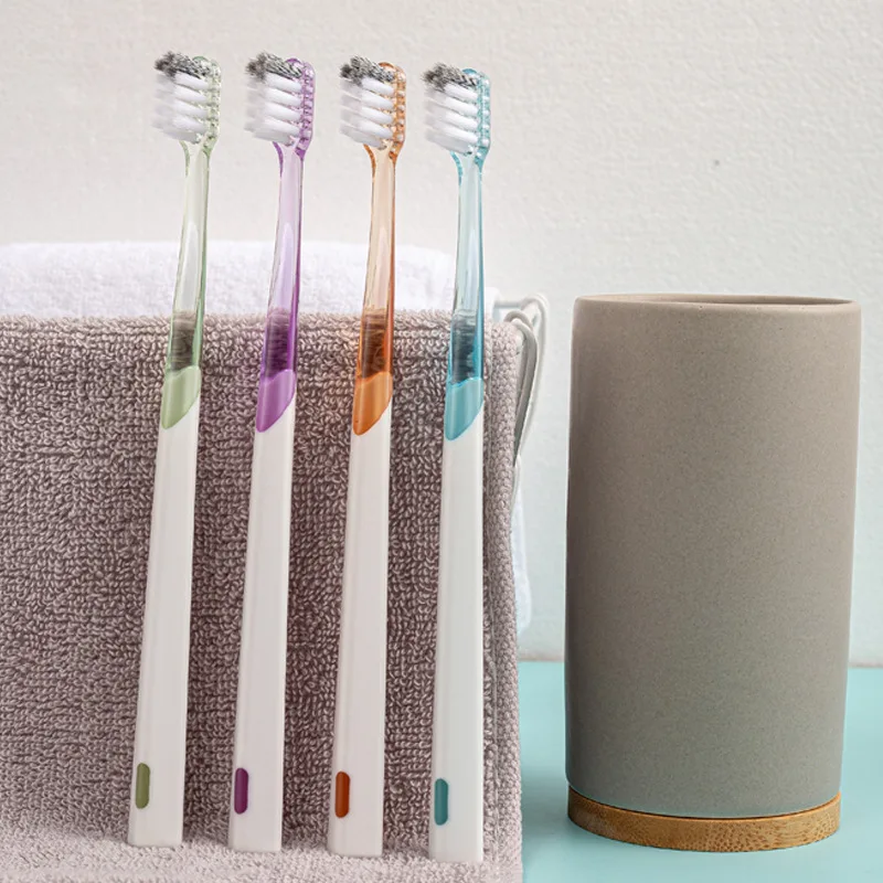 Advanced adult toothbrush household small-head soft-bristled bamboo charcoal cleaning spiral toothbrush individually packaged