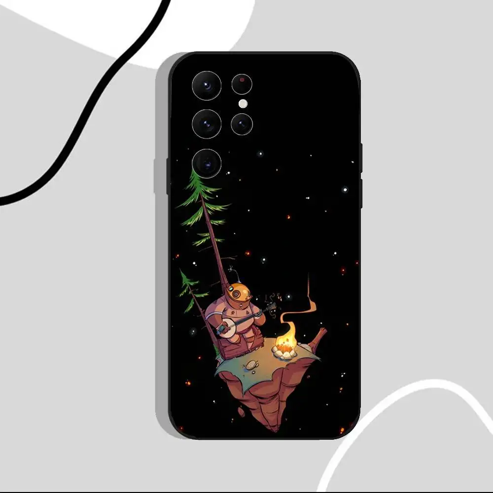 حافظة هاتف Game Outer Wilds لهاتف Samsung S25، S24 Ultra، S20، S30 plus، S22 Plus، S23، Ultra 5G غلاف أسود من السيليكون