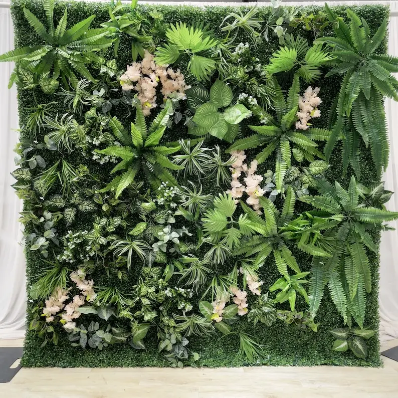 Greenery Plant 5D Artifical Flower Wall Cloth Fabric Wedding Party Photo Backdrop Top Quality Quick Assemble Wedding Event Decor