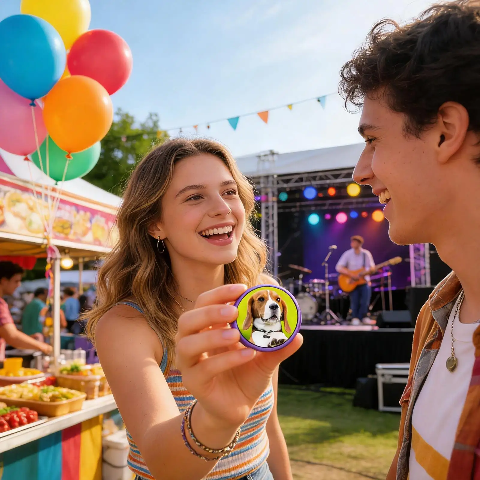 Insignia Digital con Pantalla para Fotos de Anime, Suministros para Exhibición, Insignia Digital Inteligente para Coleccionistas, Fanáticos, Estudiantes, Niños, Adolescentes y Adultos