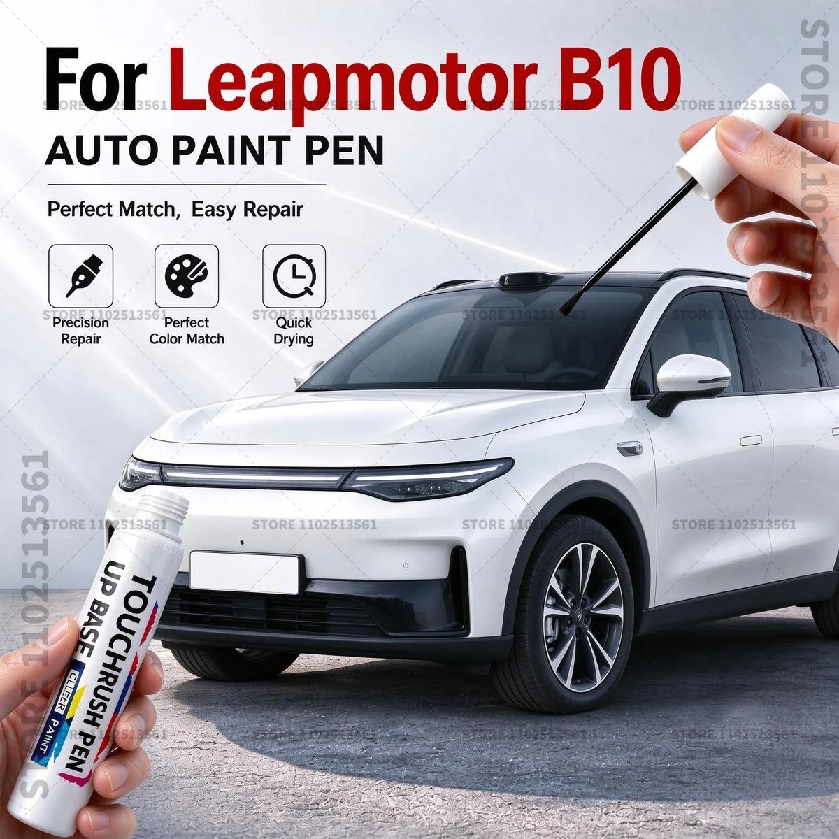 For Leapmotor B10 White Black Car Scratch Remover Paint Pen Touch Up Marker for Auto Body Repair Door Bumper Fender Accessories
