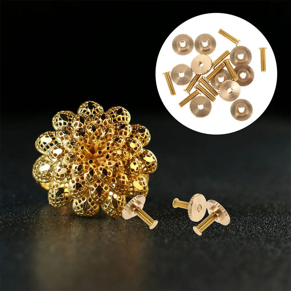 

20Pcs Screw Cap for Craft Pin Badge Accessories Metal Pin Backs DIY Badge Fixing Supplies Lapel Needle Locking Clasp Fasteners