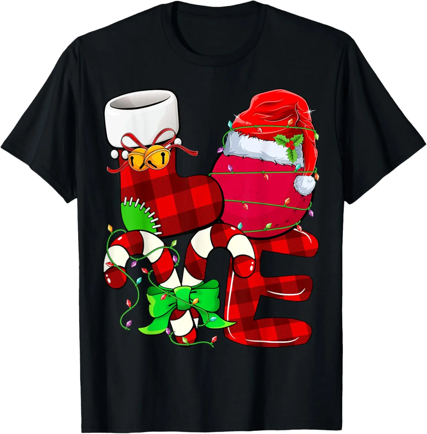Granada con sombrero de Papá Noel, camiseta navideña