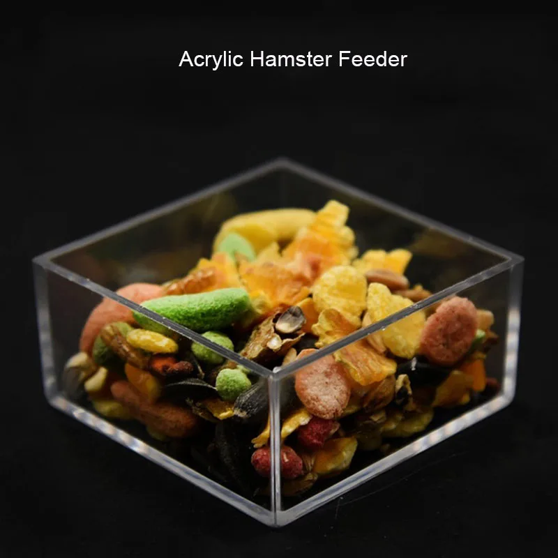 Acrylic Hamster Small Pets Water Drinking Bottle Food Bowl Plastic Rat Pet Dispenser Feeder Cage Water Bottle Pet Products New