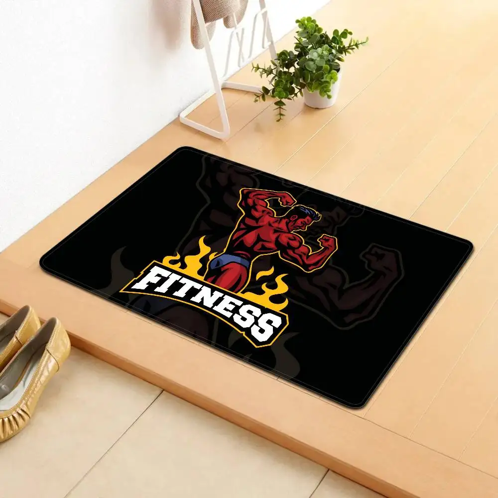 كمال الاجسام الصالة الرياضية اللياقة البدنية سجادة باب المضادة للانزلاق امتصاص الماء شريط طويل وسادة غرفة نوم حصيرة السرير الحصير #5