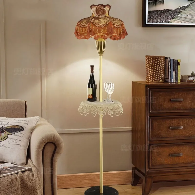 Red festive romantic wedding new house decorative floor lamp  table and tea table lamp
