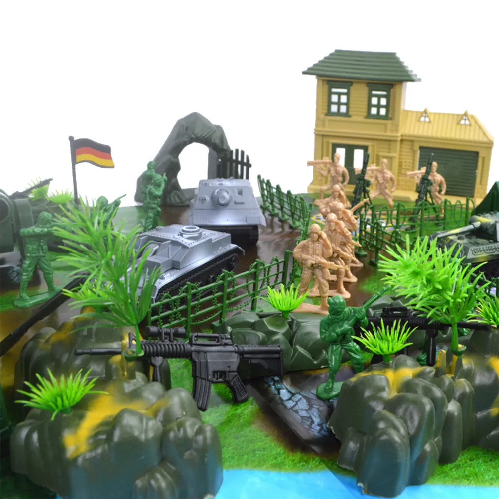130Pcs Simulation Set Premium Plastic Soldiers for Sand Table Wargaming Modern Battle Scene Display Play view 5