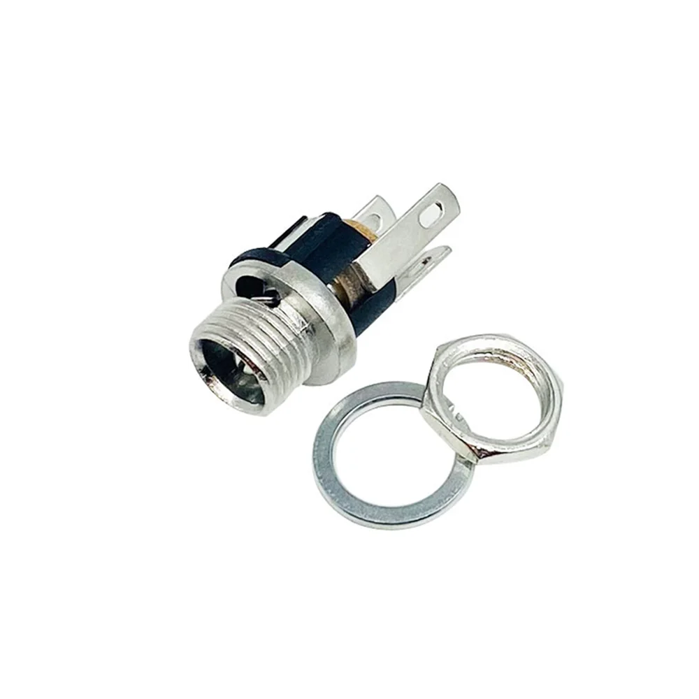 5/10pcs DC025 5.5*2.1mm/5.5*2.5mm DC Socket With Nut 5.5x2.1/2.5mm DC Power Jack Socket Female Panel Mount Connector DC-025