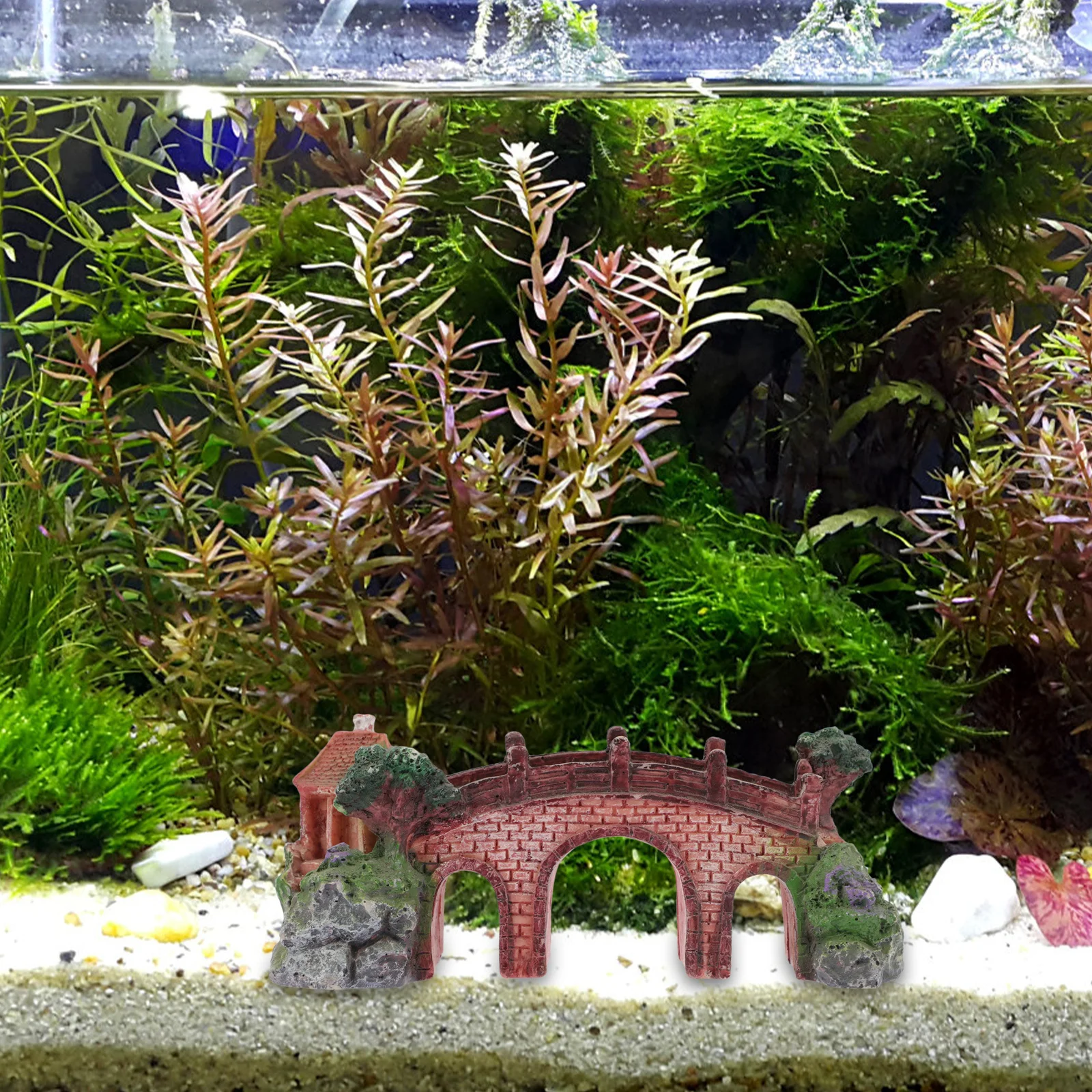 

Realistic Resin Bridge Decor for Aquarium Fish Tank Landscape Lifelike Craft Detail Non-Toxic Safe Decoration for Home Tabletop