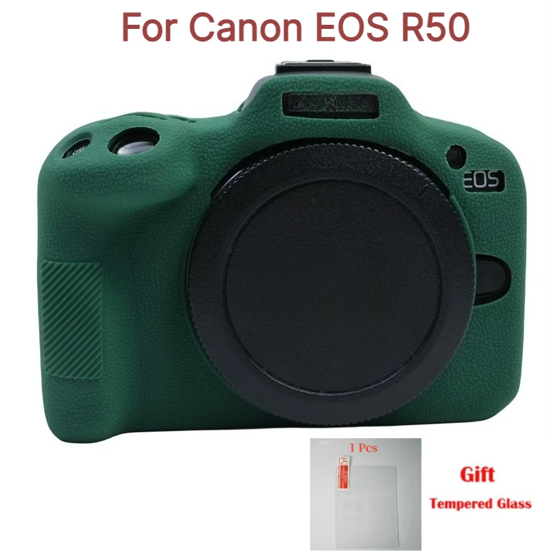 For Canon EOS R50 Digital Camera bag R50 Protective case r50 soft rubber case, Silicone Skin Cover + 1PCS Free Tempered Film