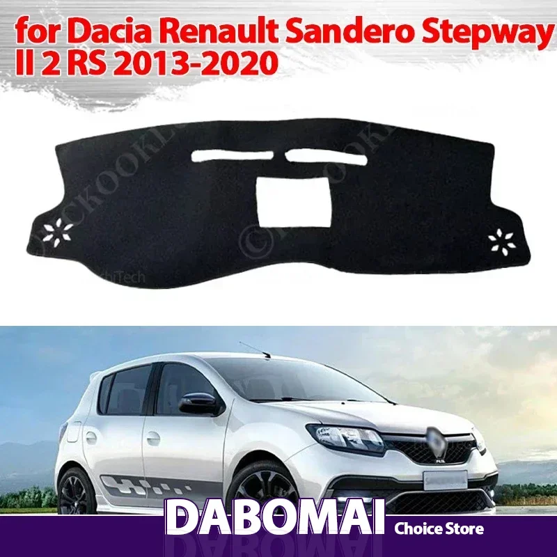 

Для Dacia Renault Sandero Stepway II 2 RS 2013-2020 Коврик с защитой от УФ-лучей Солнцезащитный козырек для приборной панели Коврик для приборной панели Автомобильные аксессуары