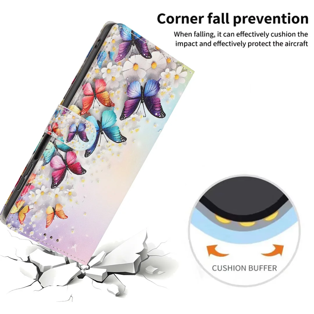 Etui na telefon Funda Redmi Note 15 Pro 3D Butterfly do Xiaomi Redmi Note 15 14 13 12 11 Pro Plus 10 9, skórzane etui z klapką na tył — zdjęcie produktu 6