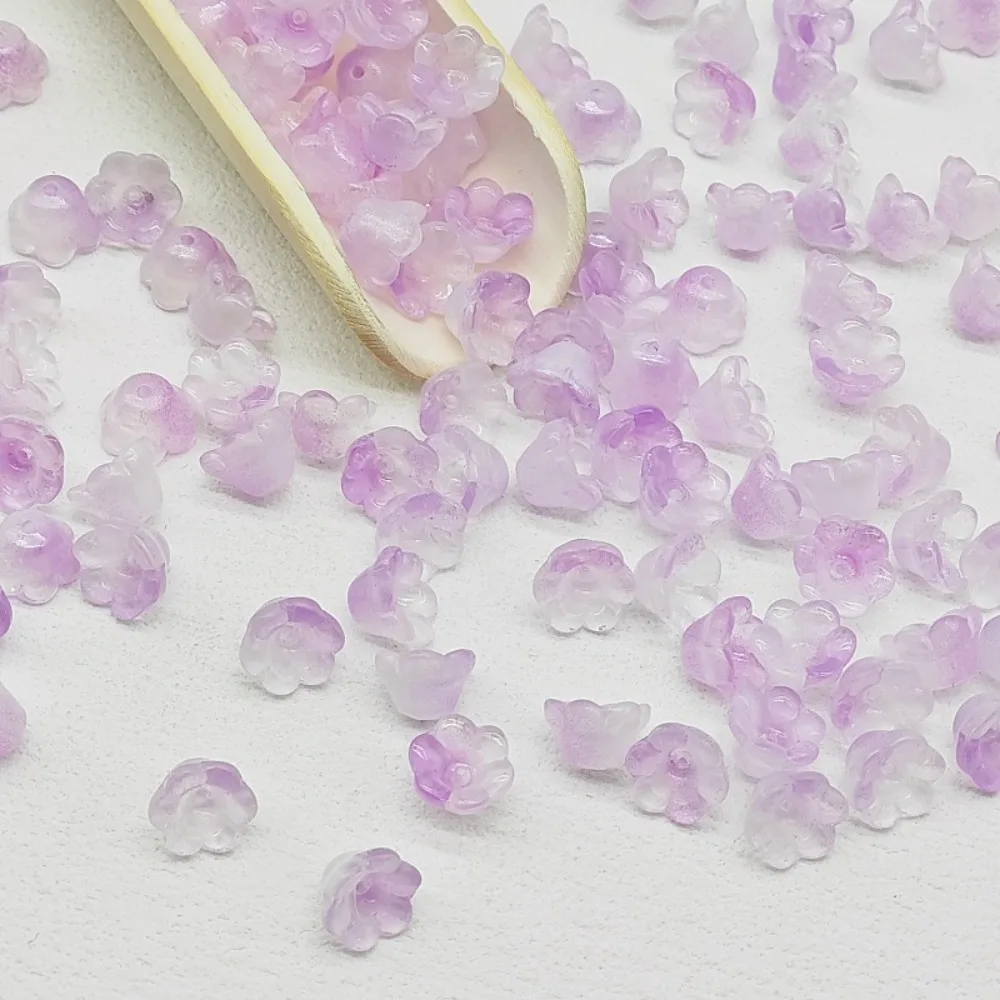 50 unids/set 7X12mm colorido Bellflower Lampwork cuentas de vidrio flor Bellflower cuentas de vidrio accesorios coloridos