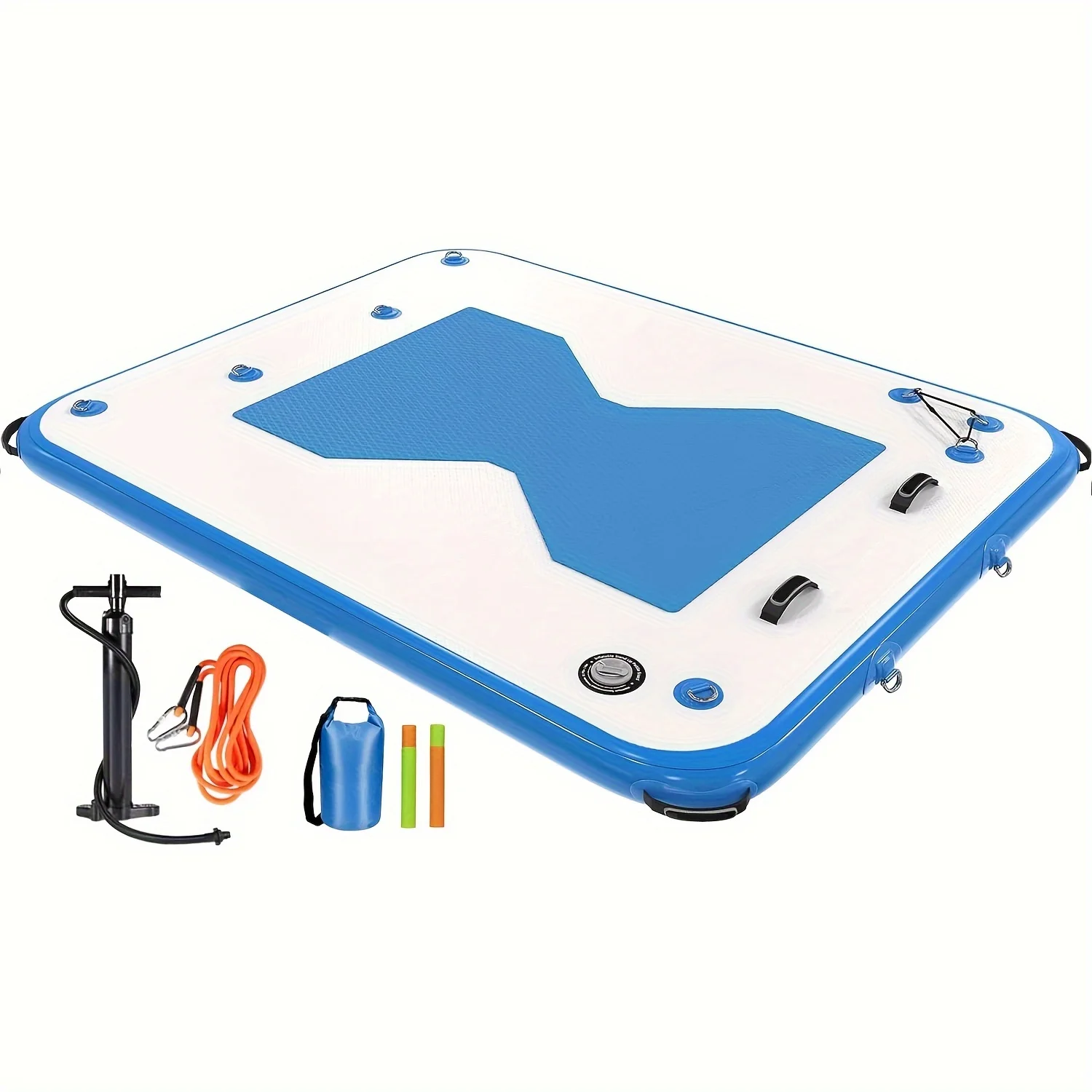 

Inflatable Floating Dock With Ladder Non-slip Safe Suitable For Swimming Pool Lake Ocean Can Accommodate 4-5 People