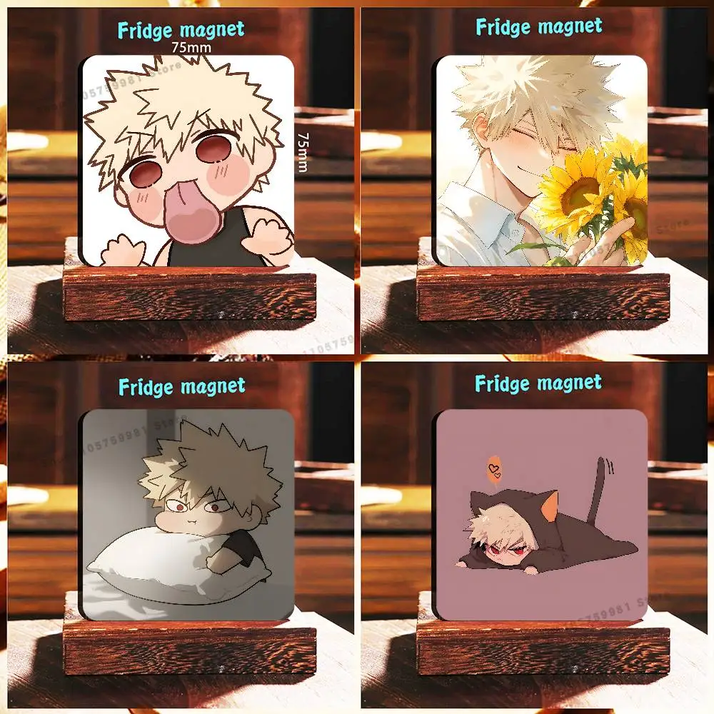 Cartoon K-Katsuki B-Bakugo Fridge Magnetic Magnet PVC Memorial Decor for Family Friends Students Adults