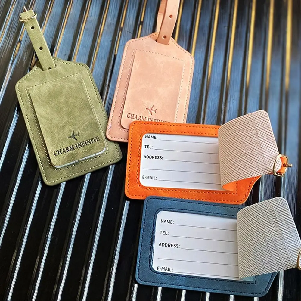 Address Suitcase Tag Handbag Label Holiday Travel PU Leather Airplane Suitcase Tag Travel Accessories Luggage Tag Boarding Pass