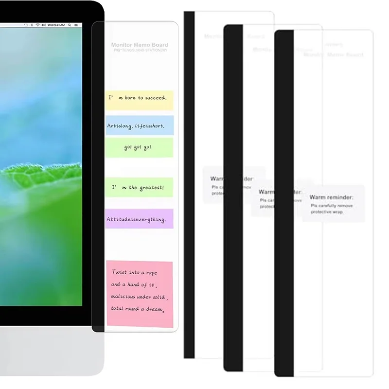 1Pcs Memo Board Clip Monitor Note Holder Left / Right Computer Screen Sticky Message Panel For Office Desktop Supplies Daily Use