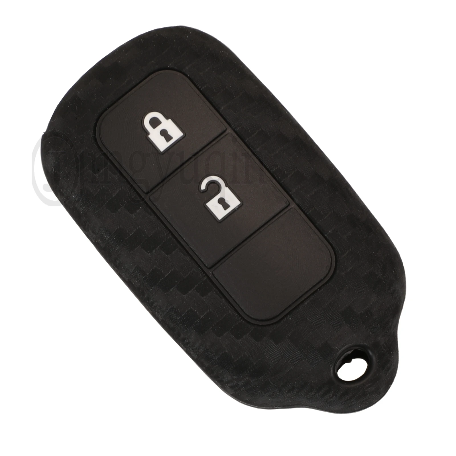 Jingyuqin untuk Toyota Corolla Camry Matrix Pontiac Vibe 3 Case Tombol Kunci Remote Karbon Silikon Case Penutup Kunci Mobil Fob