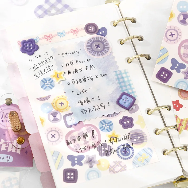 100개/묶음 메모 패드 재료 종이 버튼 식료품점 정크 저널 스크랩북 카드 레트로 배경