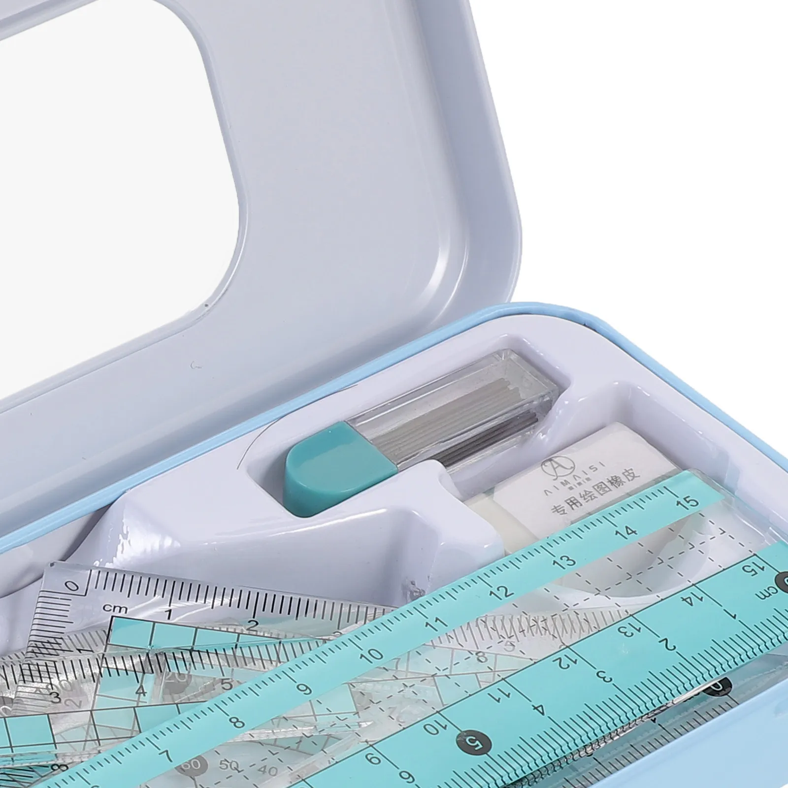 

1Set Multi-Functional Ruler Kit Compass Protractor Lightweight Portable Drawing Stationery for Students Artists Architects