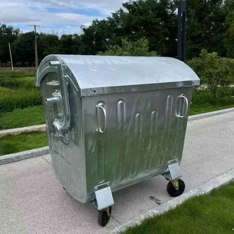 Outdoor large hot dip galvanized trash can