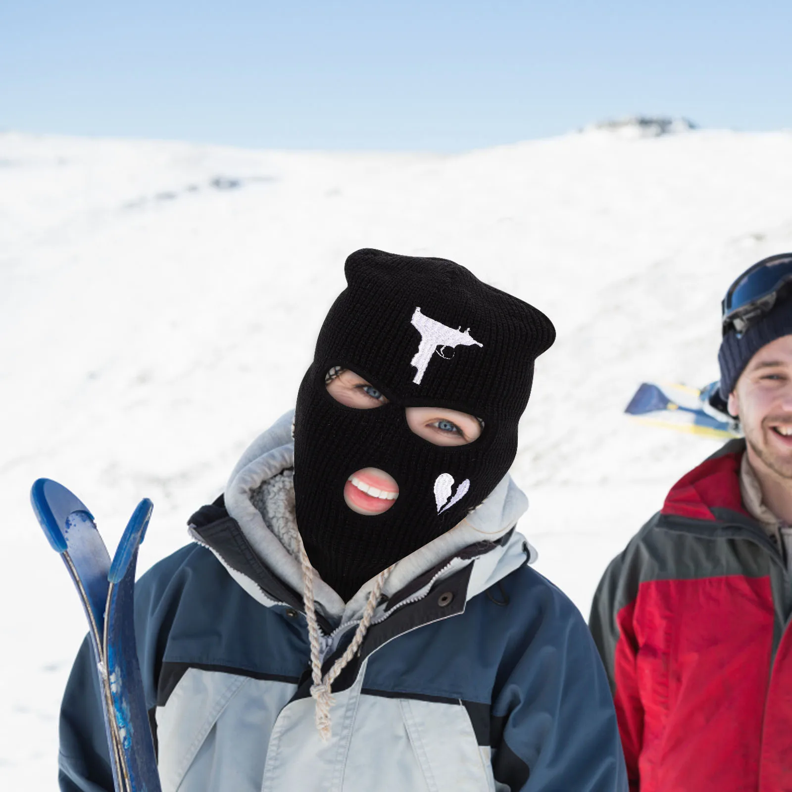 

Skiing Mask Full Face Caps Windproof Cold proof Protector Hat Winter Ear Face Cover Skiing Mask Outdoor Headgear