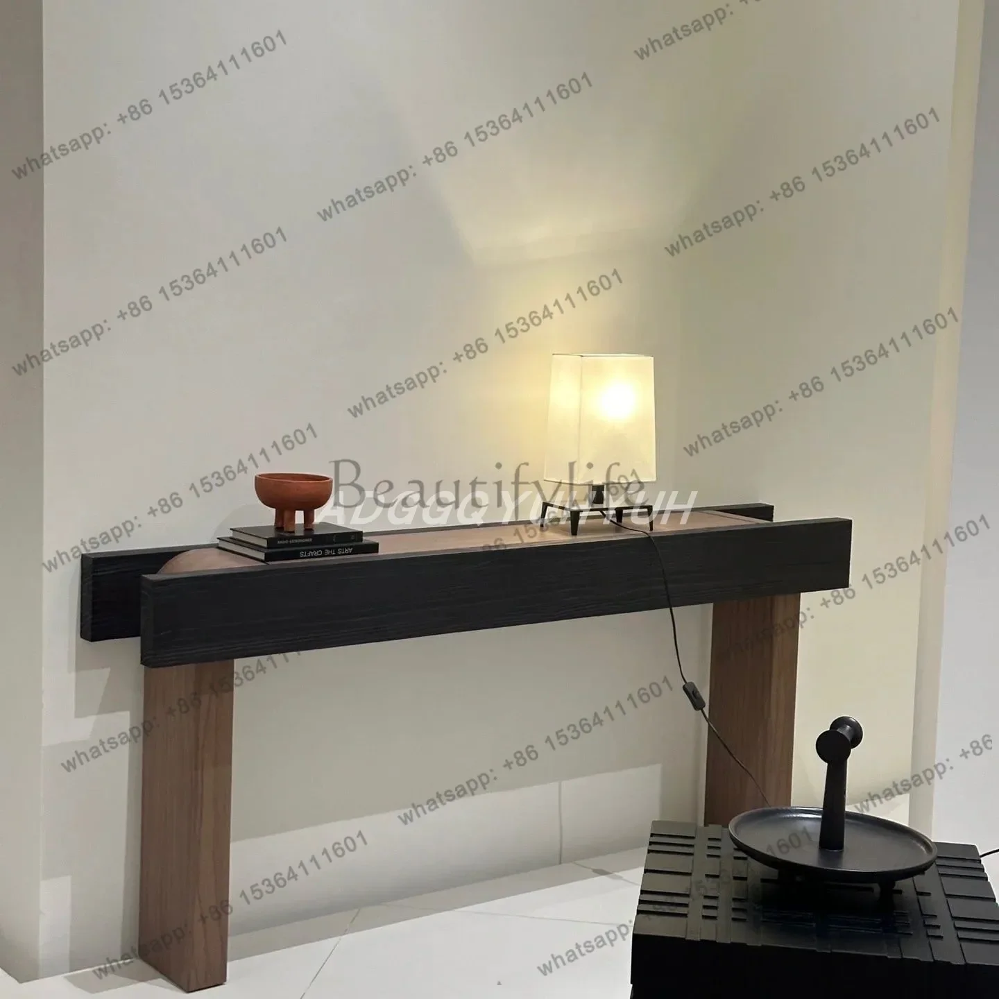 D06Medieval entrance table Entry foyer Color matching entrance table Simple modern wall long case