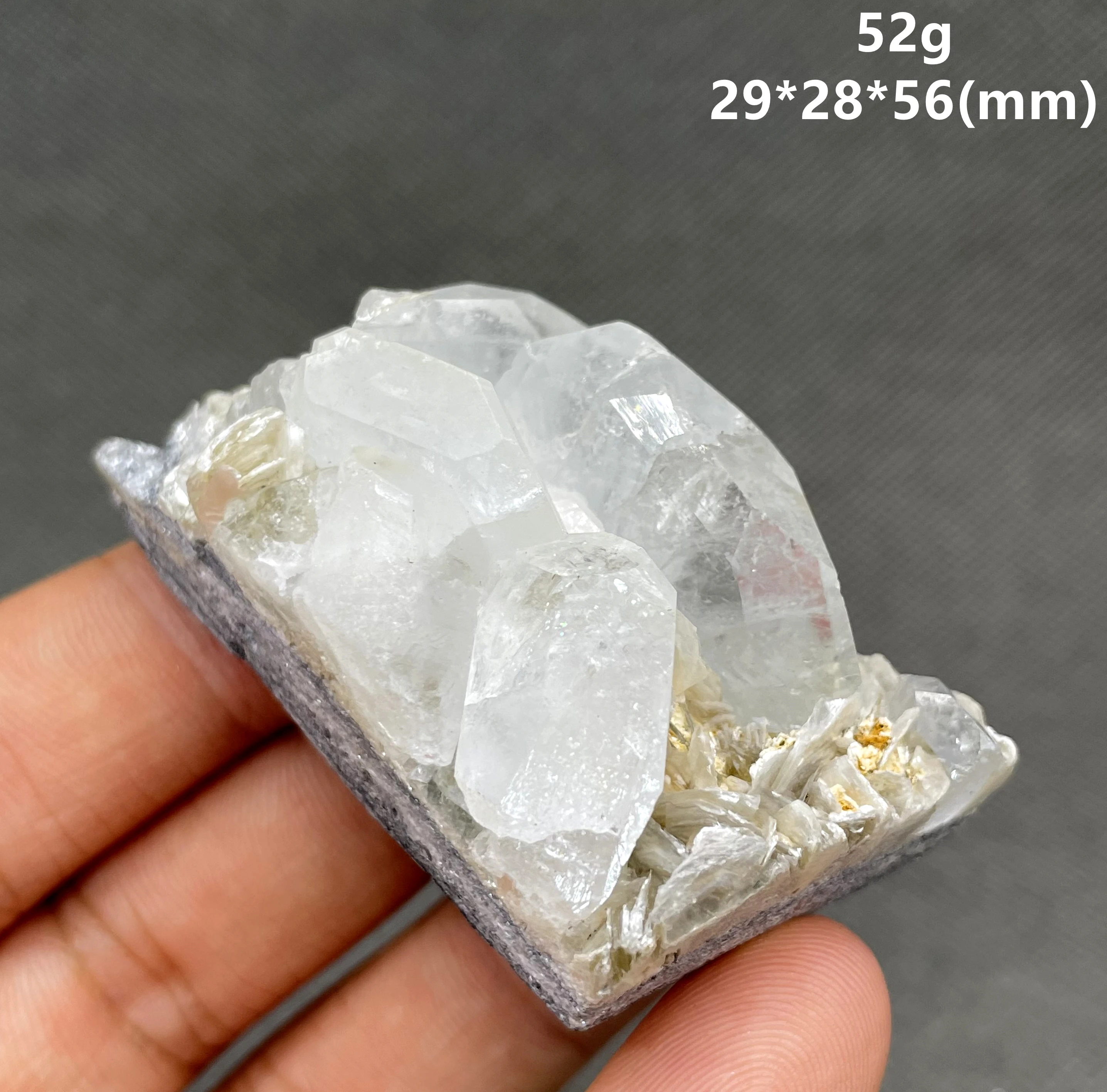 NEW! 52g Rare Natural Aquamarine and Mica Symbiotic Mineral specimen stones and crystals healing crystals quartz gemstones