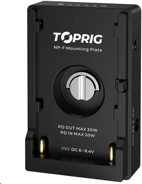 

Toprig Accsoon Battery Board ACC04-P Input NP-F Series Battery Output Port DC Output 6.6V-8.4V NP-F Battery Plate Adapter