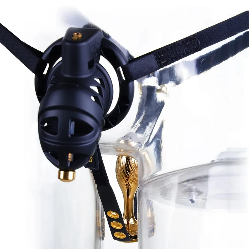 Male Chastity Cage Large Chastity Device with 4 Sizes Rings and Invisible Lock for Man Penis Exercise Bondage Gear & Accessories