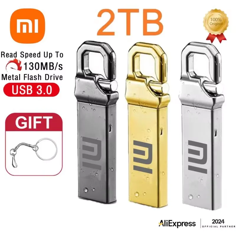 Xiaomi 2 ТБ Флэш-накопитель Высокоскоростные флэш-накопители Металлический USB 3.0 1 ТБ USB-накопитель Портативная память USB-флеш-накопитель Передача данных 2024